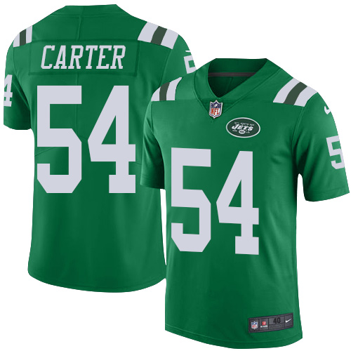 Men's Elite Bruce Carter Nike Jersey Green - #54 Rush NFL New York Jets